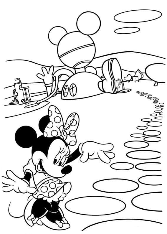 Çocuklar İçin Minnie Mouse Boyama Sayfaları 