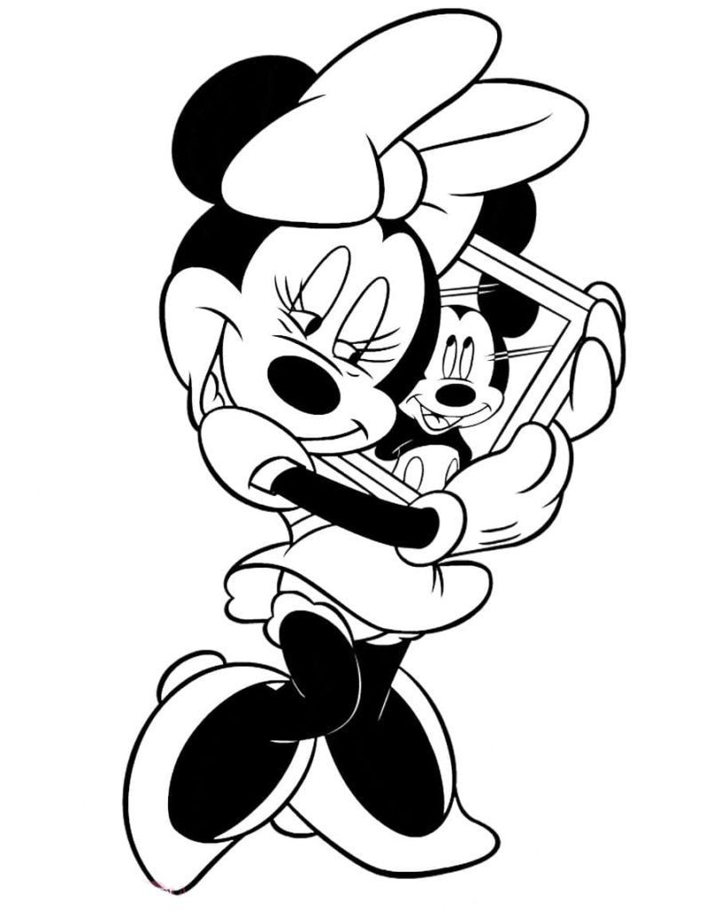 Çocuklar İçin Minnie Mouse Boyama Sayfaları 