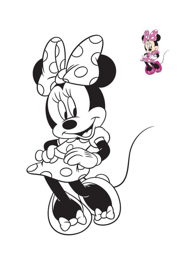 Çocuklar İçin Minnie Mouse Boyama Sayfaları 