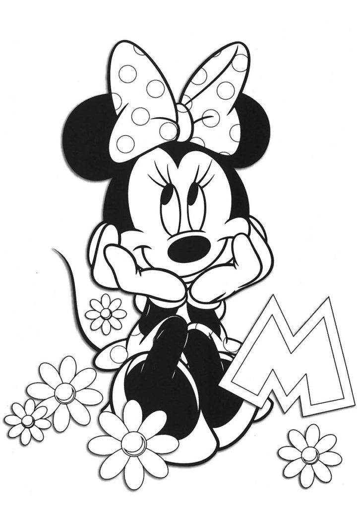 Çocuklar İçin Minnie Mouse Boyama Sayfaları 