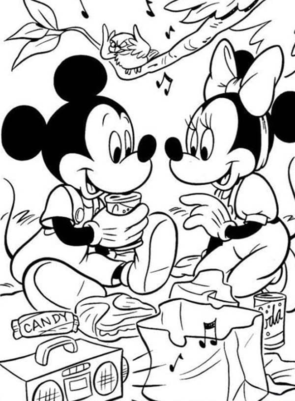 Çocuklar İçin Minnie Mouse Boyama Sayfaları 
