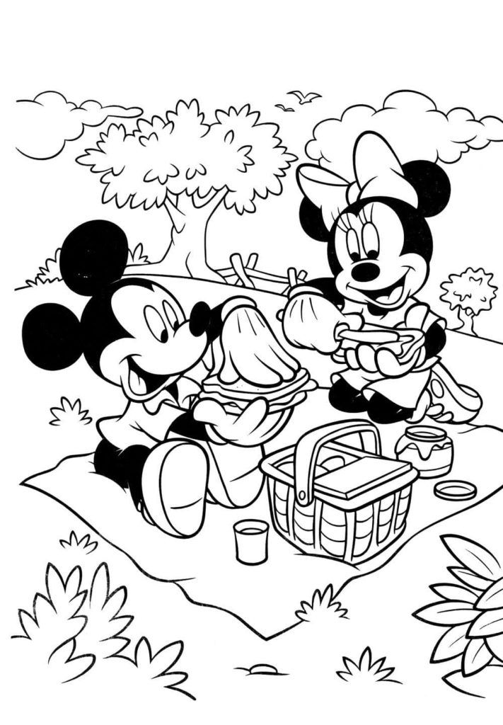 Çocuklar İçin Minnie Mouse Boyama Sayfaları 