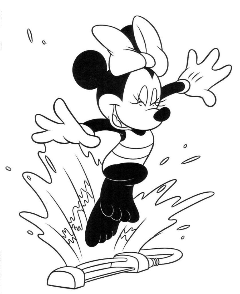 Çocuklar İçin Minnie Mouse Boyama Sayfaları 
