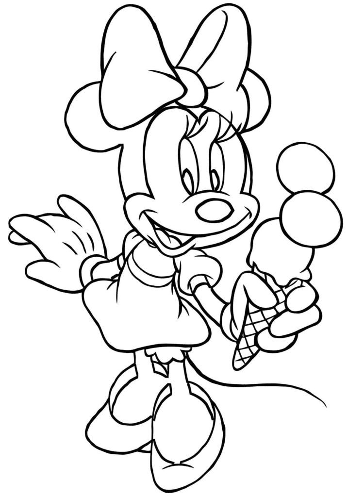 Çocuklar İçin Minnie Mouse Boyama Sayfaları 