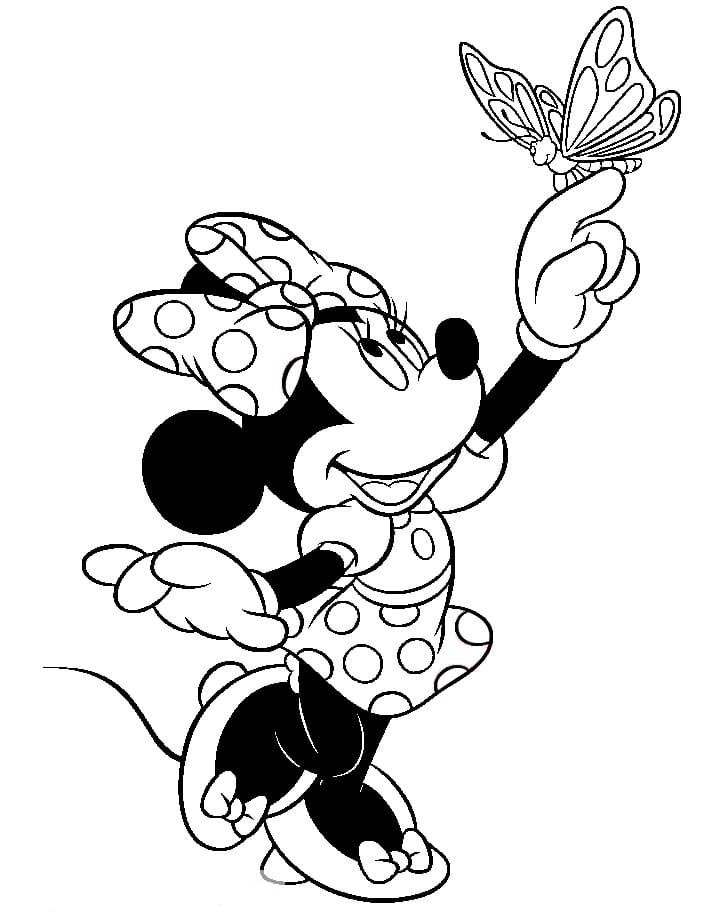 Çocuklar İçin Minnie Mouse Boyama Sayfaları 