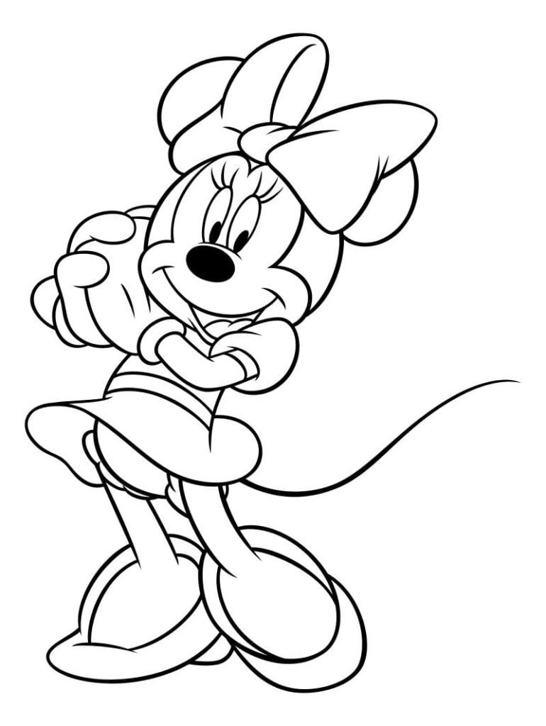 Çocuklar İçin Minnie Mouse Boyama Sayfaları 