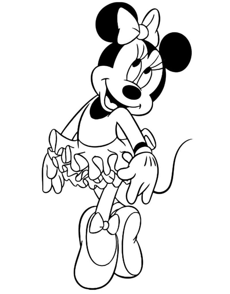 Çocuklar İçin Minnie Mouse Boyama Sayfaları 