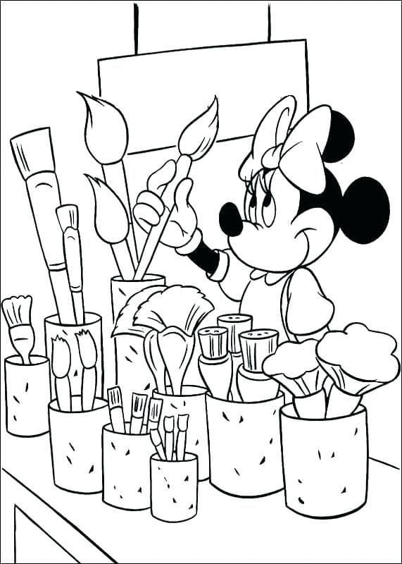 Çocuklar İçin Minnie Mouse Boyama Sayfaları 