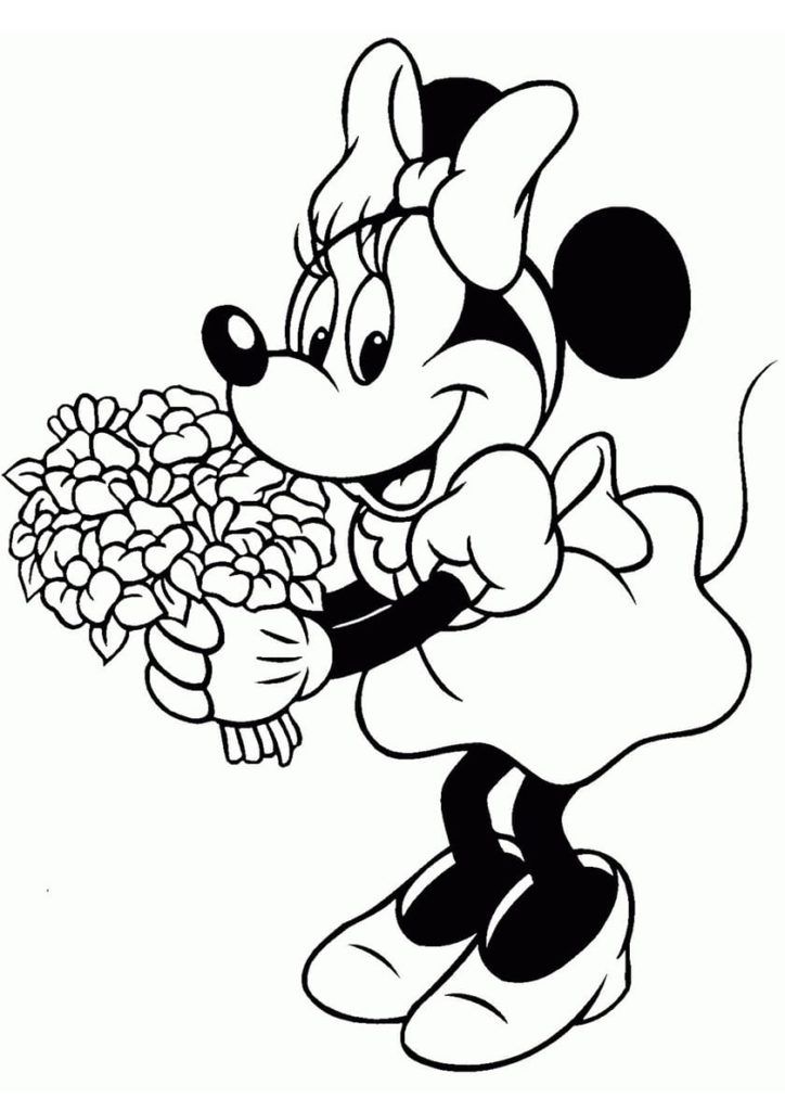 Çocuklar İçin Minnie Mouse Boyama Sayfaları 