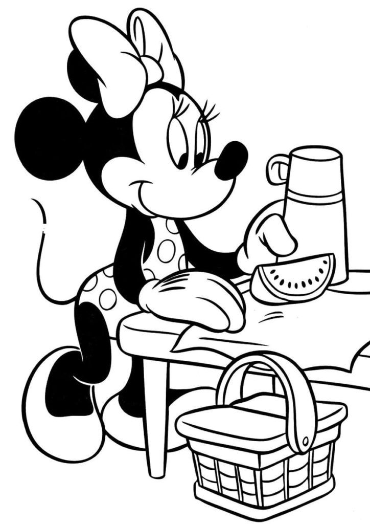 Çocuklar İçin Minnie Mouse Boyama Sayfaları 