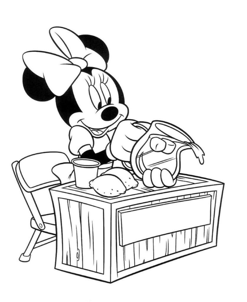 Çocuklar İçin Minnie Mouse Boyama Sayfaları 