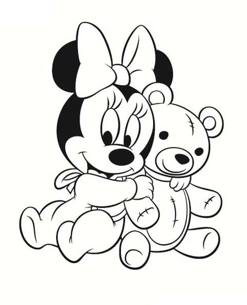 Çocuklar İçin Minnie Mouse Boyama Sayfaları 