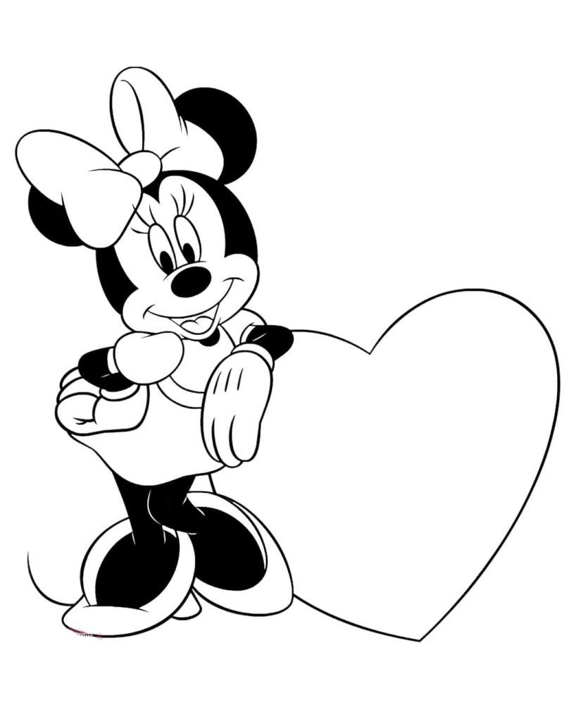 Çocuklar İçin Minnie Mouse Boyama Sayfaları 