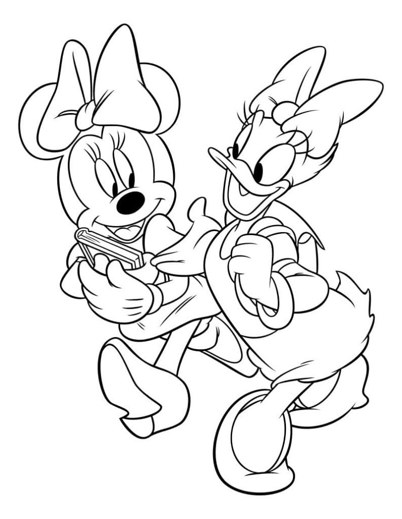 Çocuklar İçin Minnie Mouse Boyama Sayfaları 