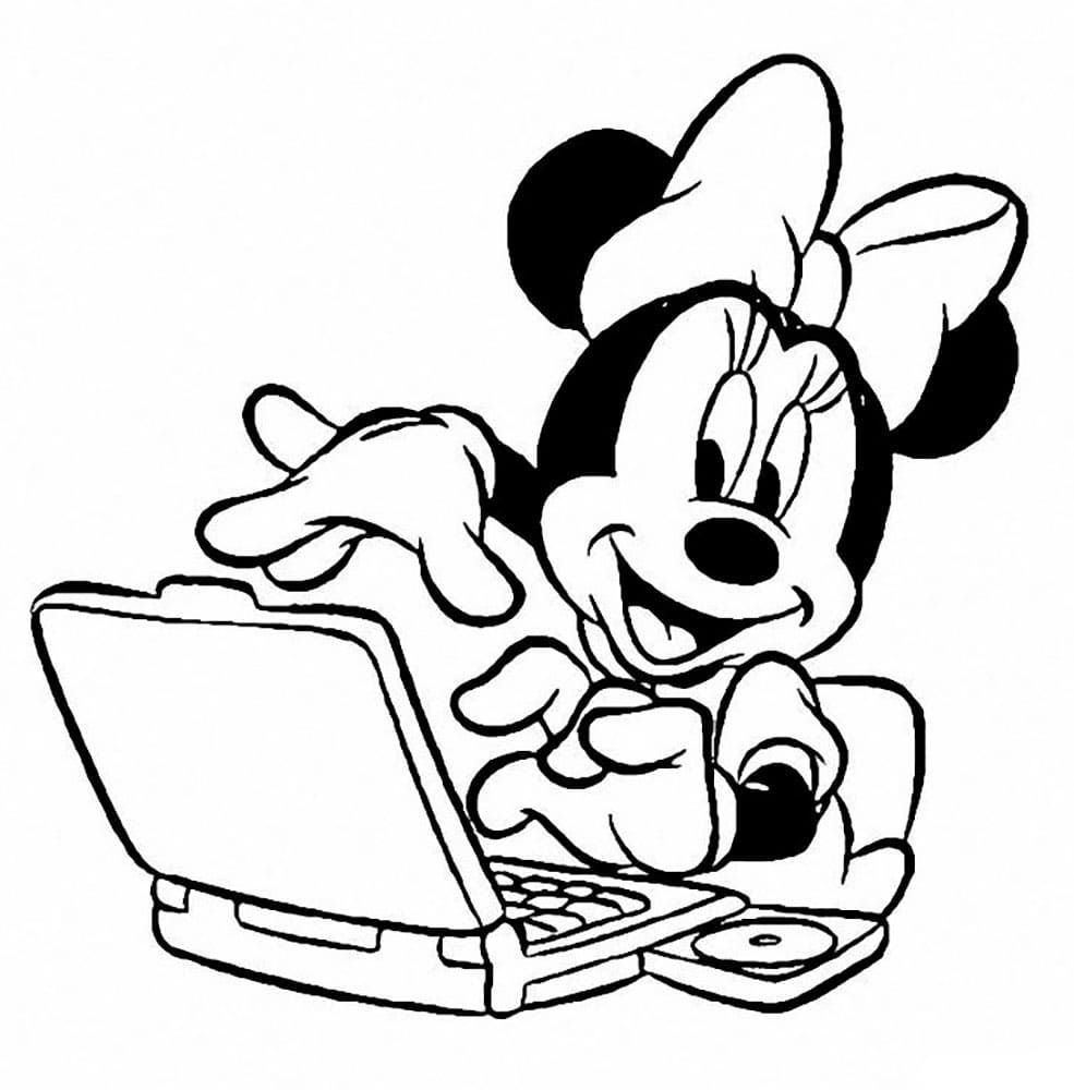 Çocuklar İçin Minnie Mouse Boyama Sayfaları 