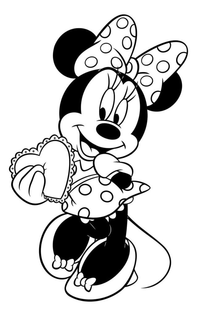 Çocuklar İçin Minnie Mouse Boyama Sayfaları 