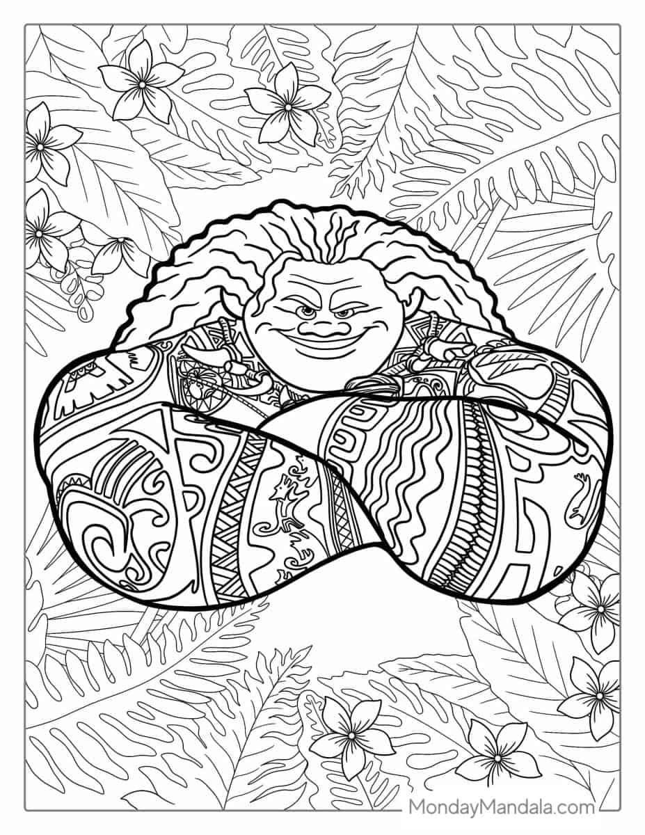 Çocuklar İçin Moana Boyama Sayfaları 