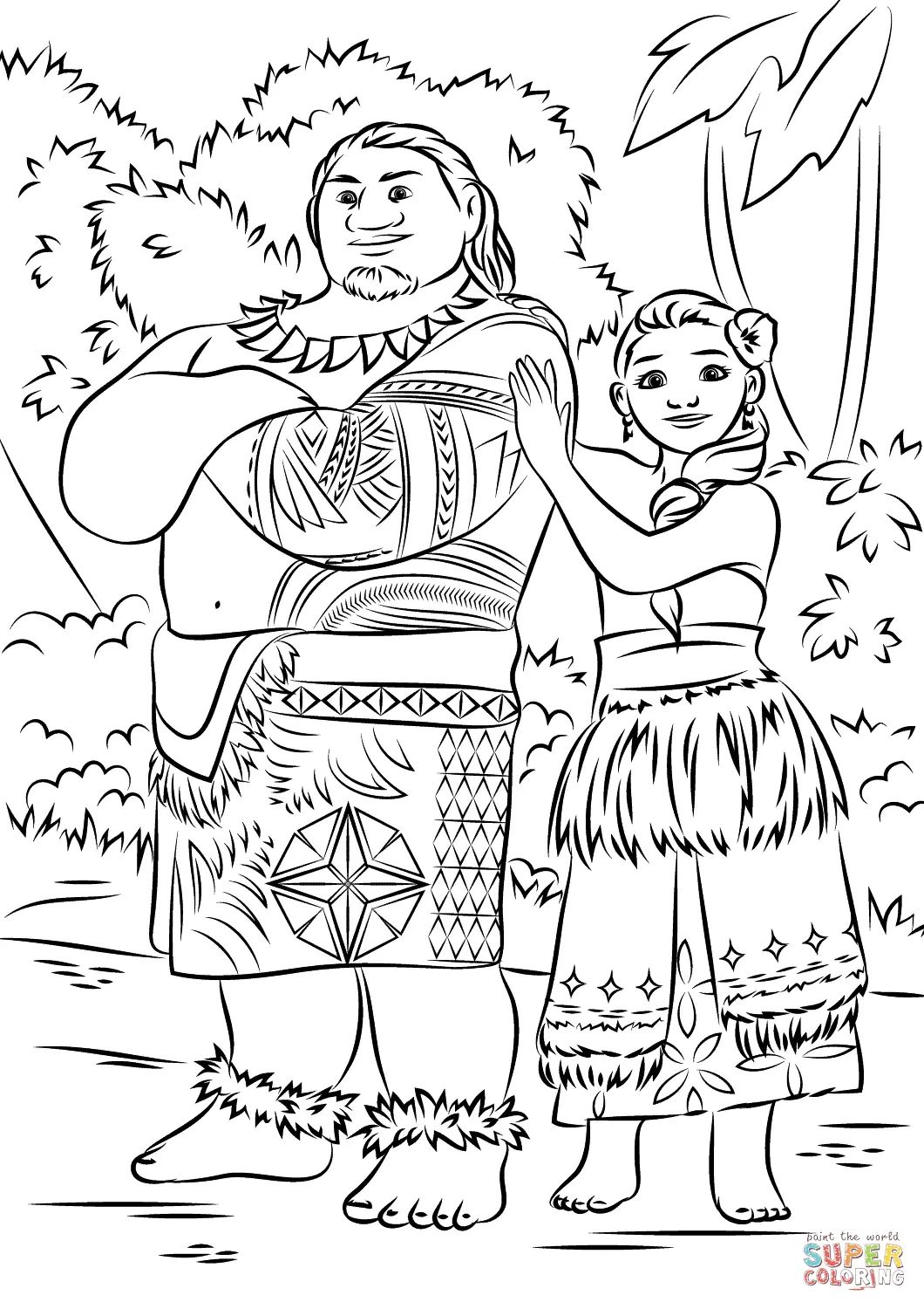Çocuklar İçin Moana Boyama Sayfaları 