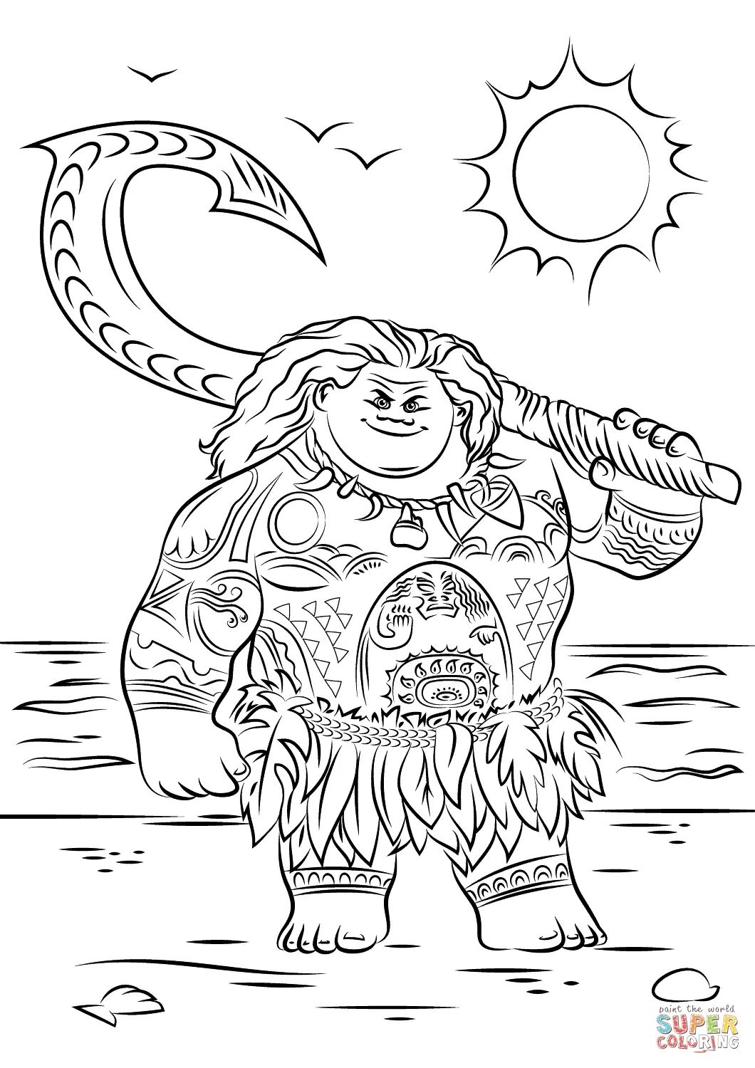 Çocuklar İçin Moana Boyama Sayfaları 