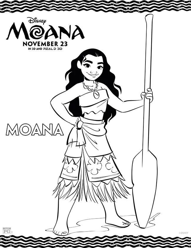 Çocuklar İçin Moana Boyama Sayfaları 