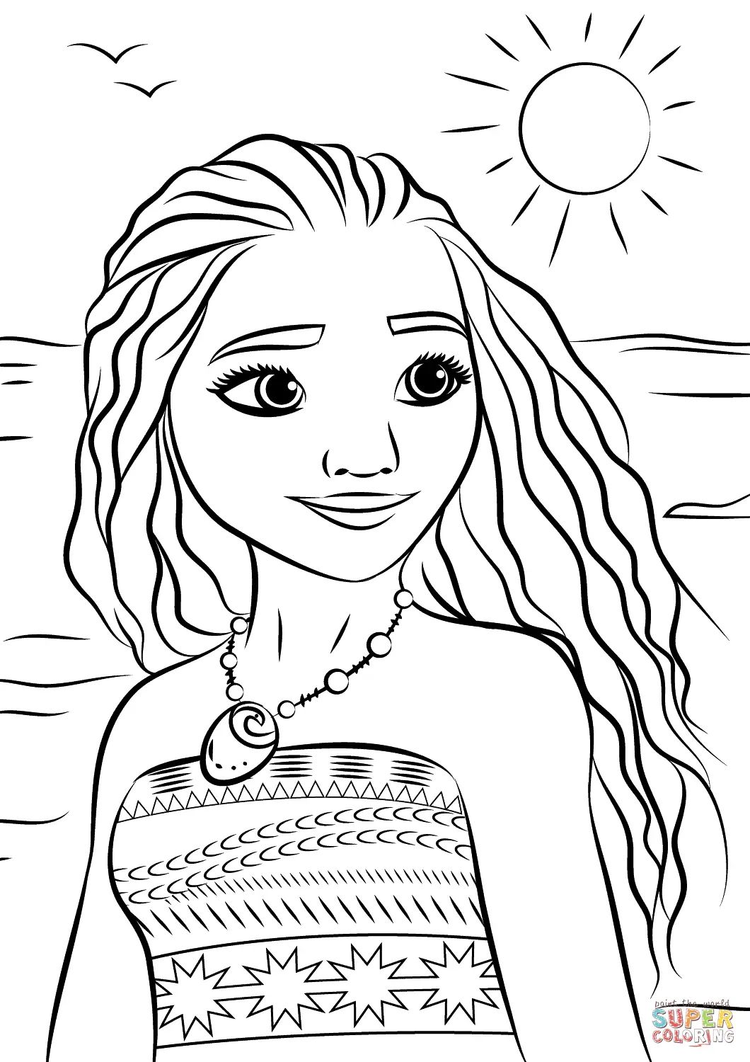 Çocuklar İçin Moana Boyama Sayfaları 