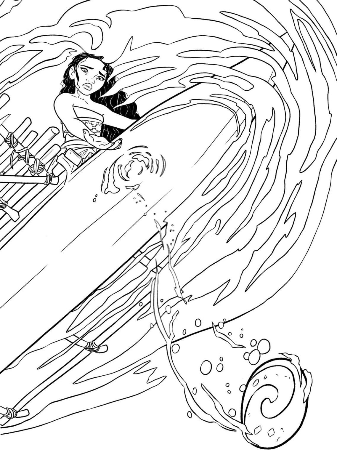 Çocuklar İçin Moana Boyama Sayfaları 