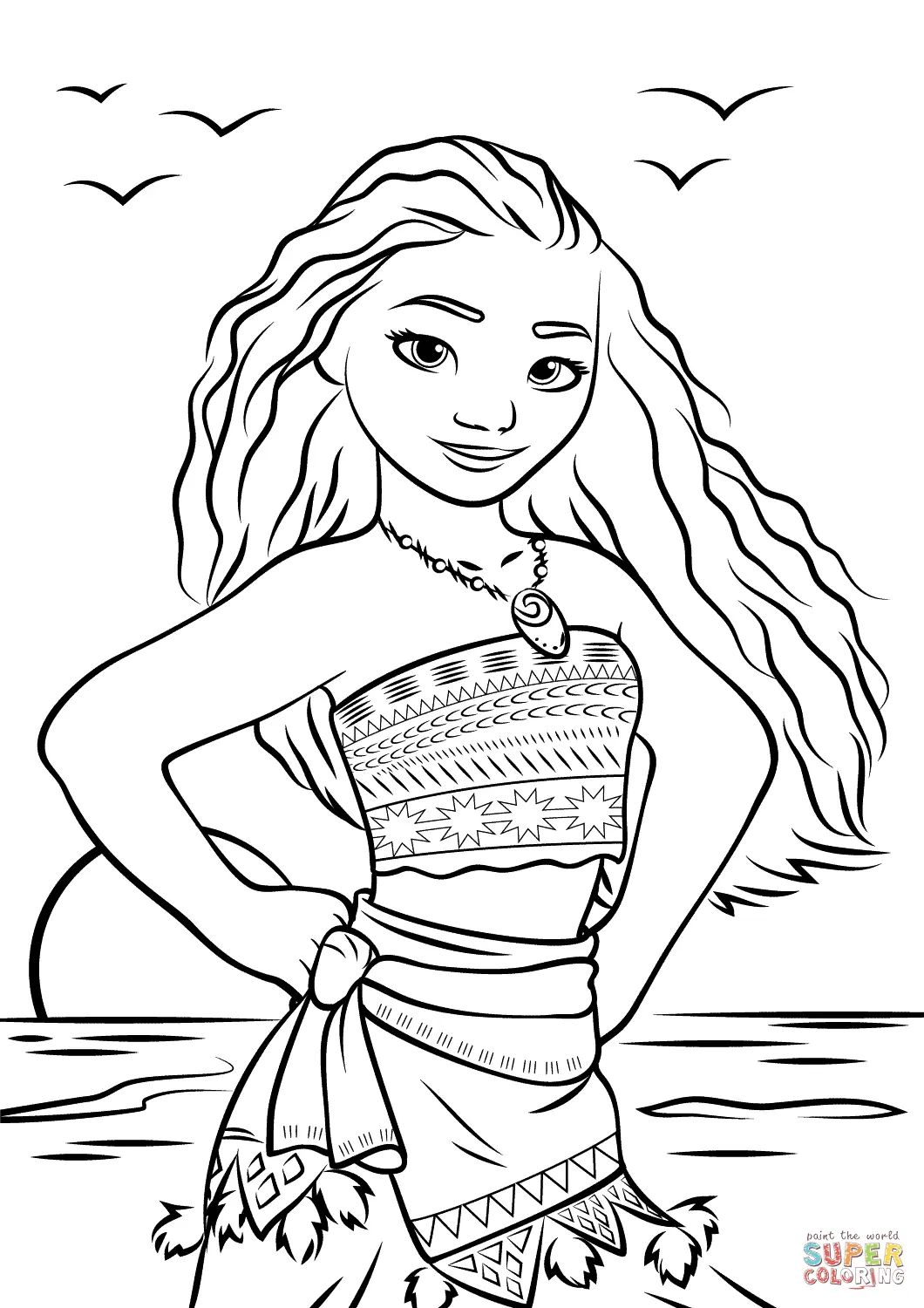 Çocuklar İçin Moana Boyama Sayfaları 