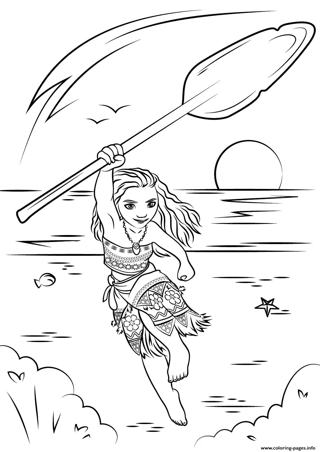 Çocuklar İçin Moana Boyama Sayfaları 