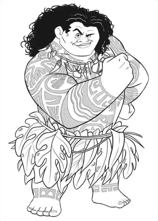 Çocuklar İçin Moana Boyama Sayfaları 