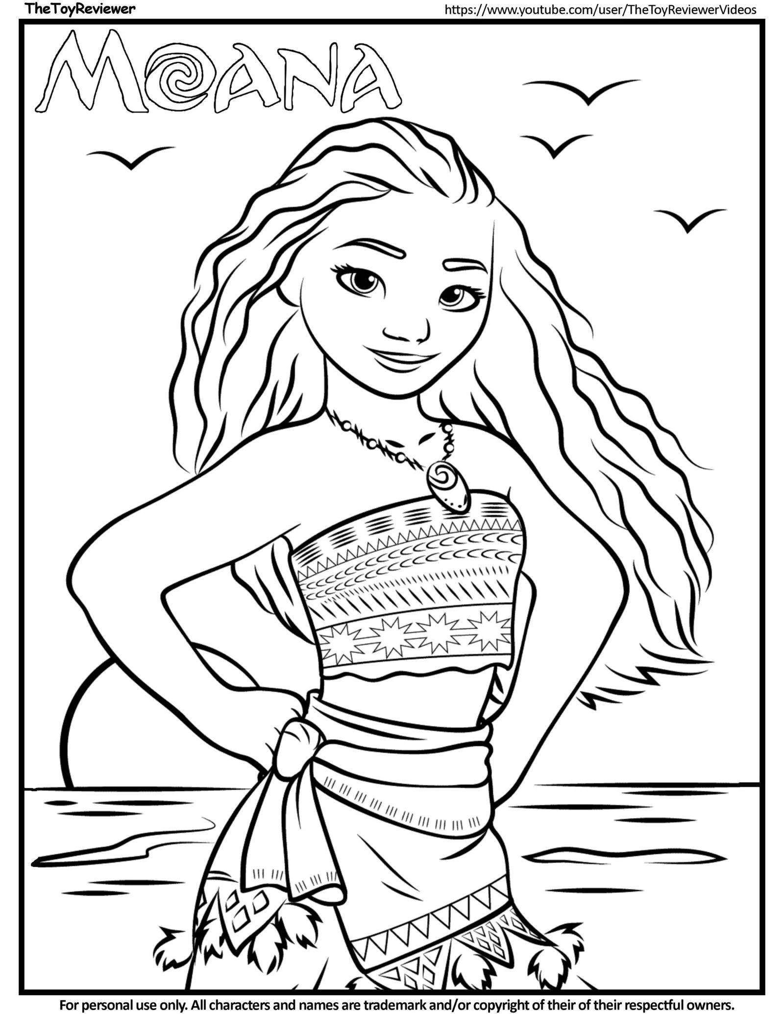 Çocuklar İçin Moana Boyama Sayfaları 