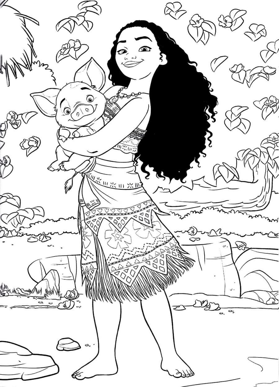 Çocuklar İçin Moana Boyama Sayfaları 