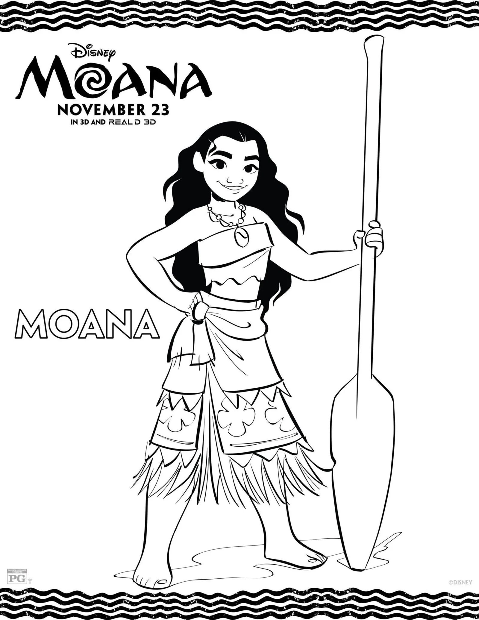 Çocuklar İçin Moana Boyama Sayfaları 