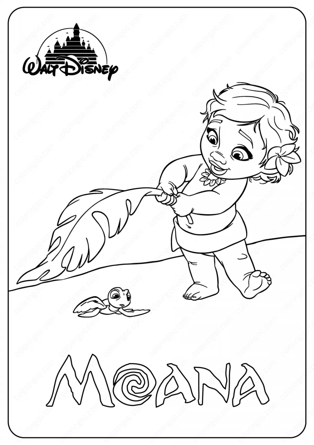 Çocuklar İçin Moana Boyama Sayfaları 