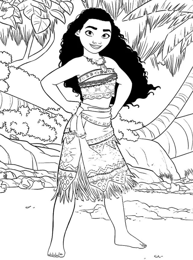 Çocuklar İçin Moana Boyama Sayfaları 
