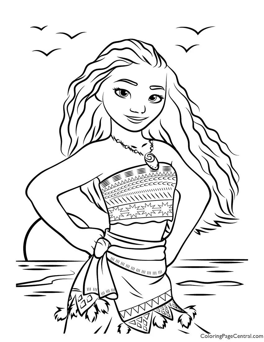 Çocuklar İçin Moana Boyama Sayfaları 
