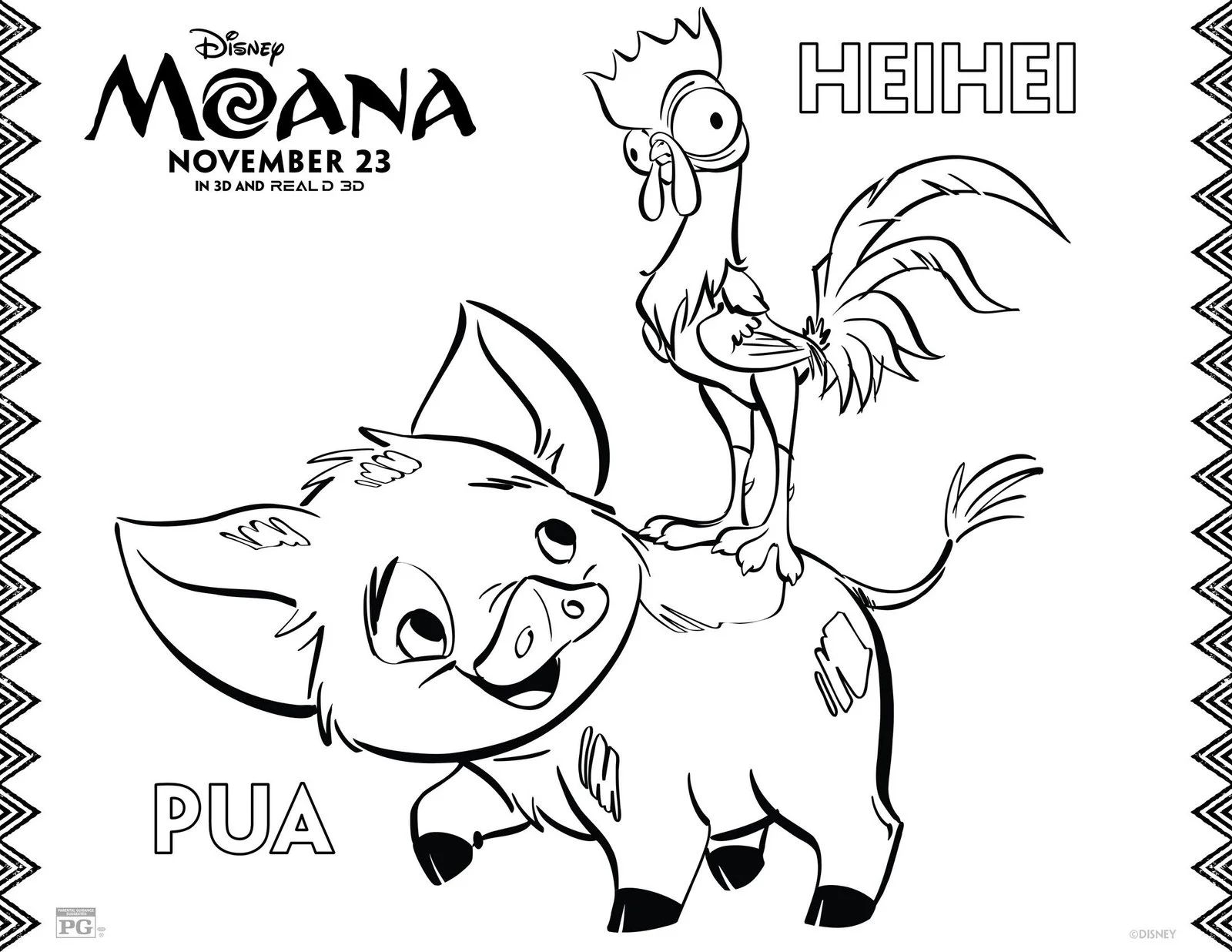 Çocuklar İçin Moana Boyama Sayfaları 