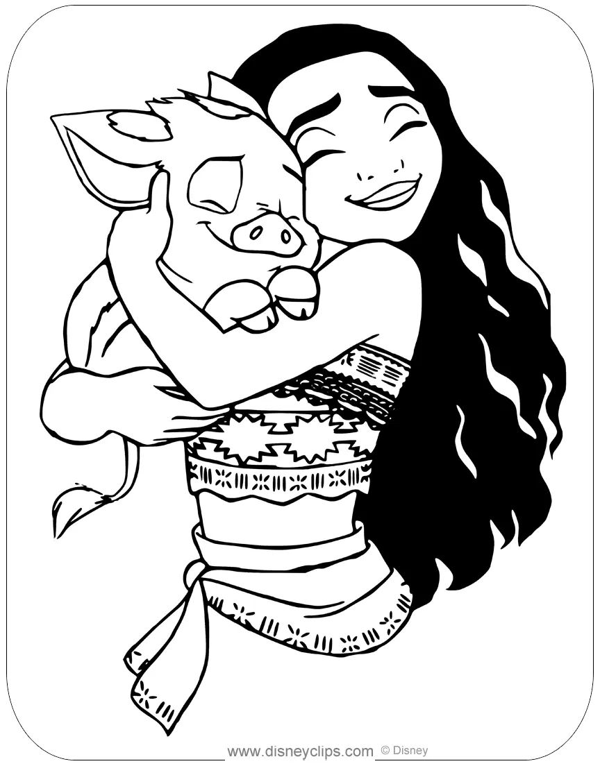 Çocuklar İçin Moana Boyama Sayfaları 