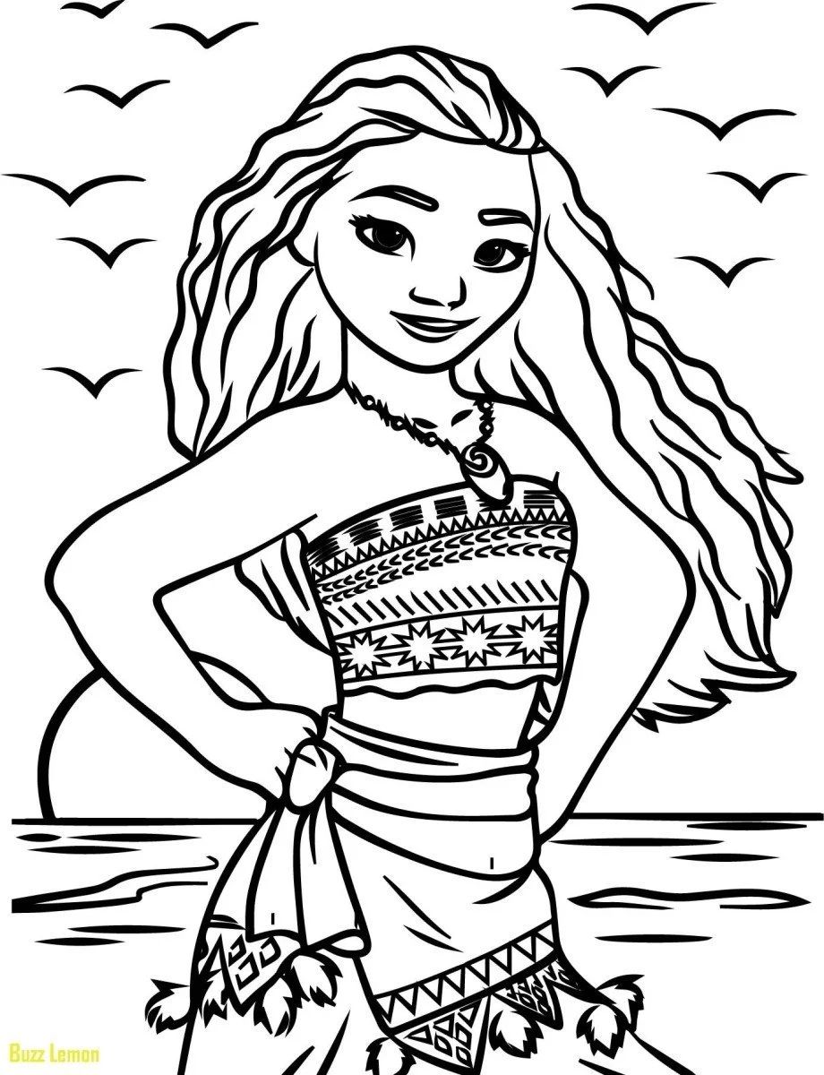 Çocuklar İçin Moana Boyama Sayfaları 