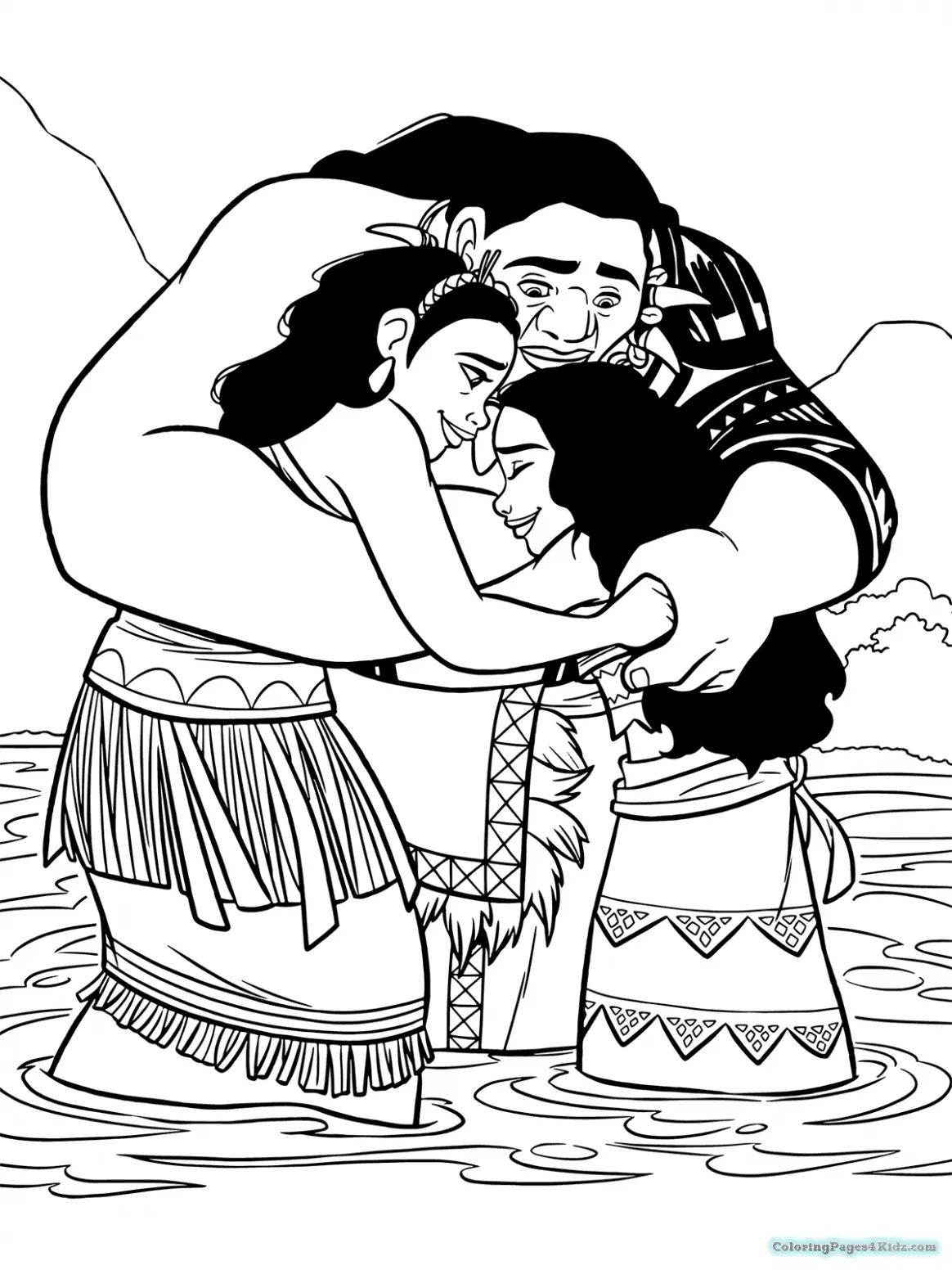 Çocuklar İçin Moana Boyama Sayfaları 