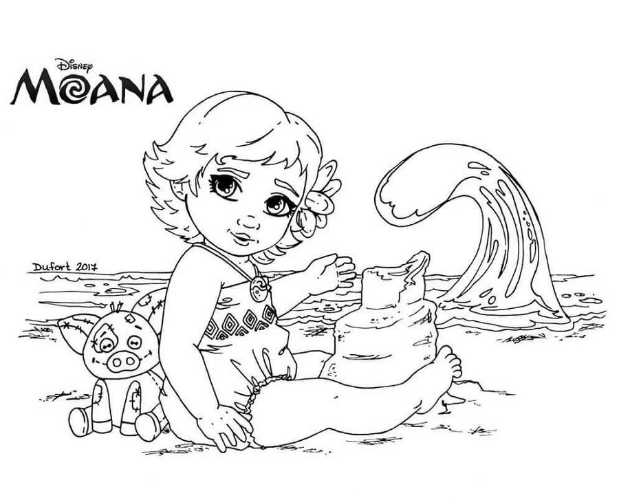 Çocuklar İçin Moana Boyama Sayfaları 