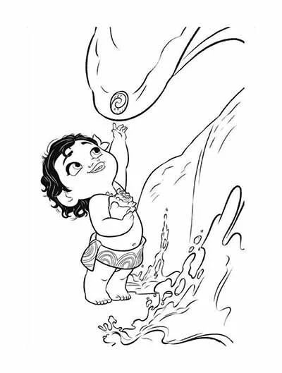 Çocuklar İçin Moana Boyama Sayfaları 