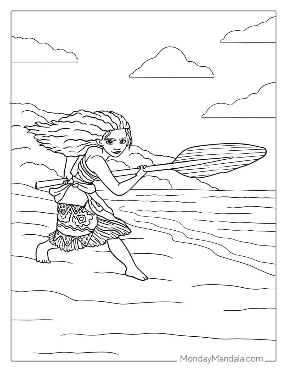 Çocuklar İçin Moana Boyama Sayfaları 