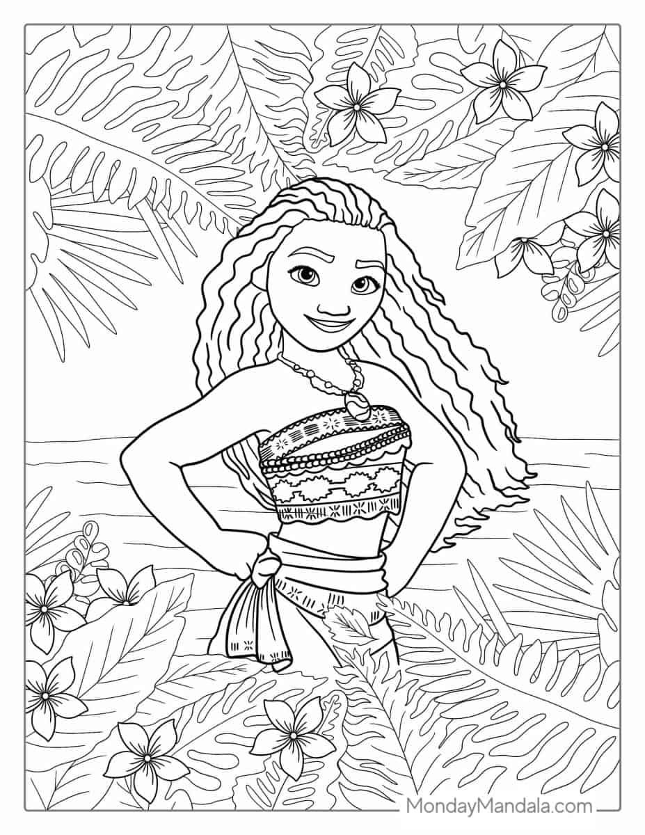 Çocuklar İçin Moana Boyama Sayfaları 
