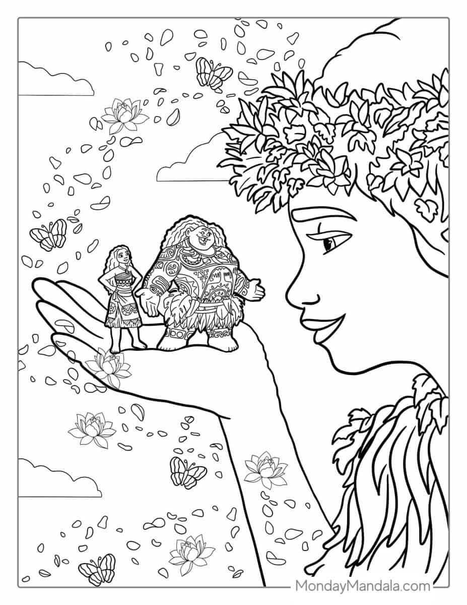 Çocuklar İçin Moana Boyama Sayfaları 