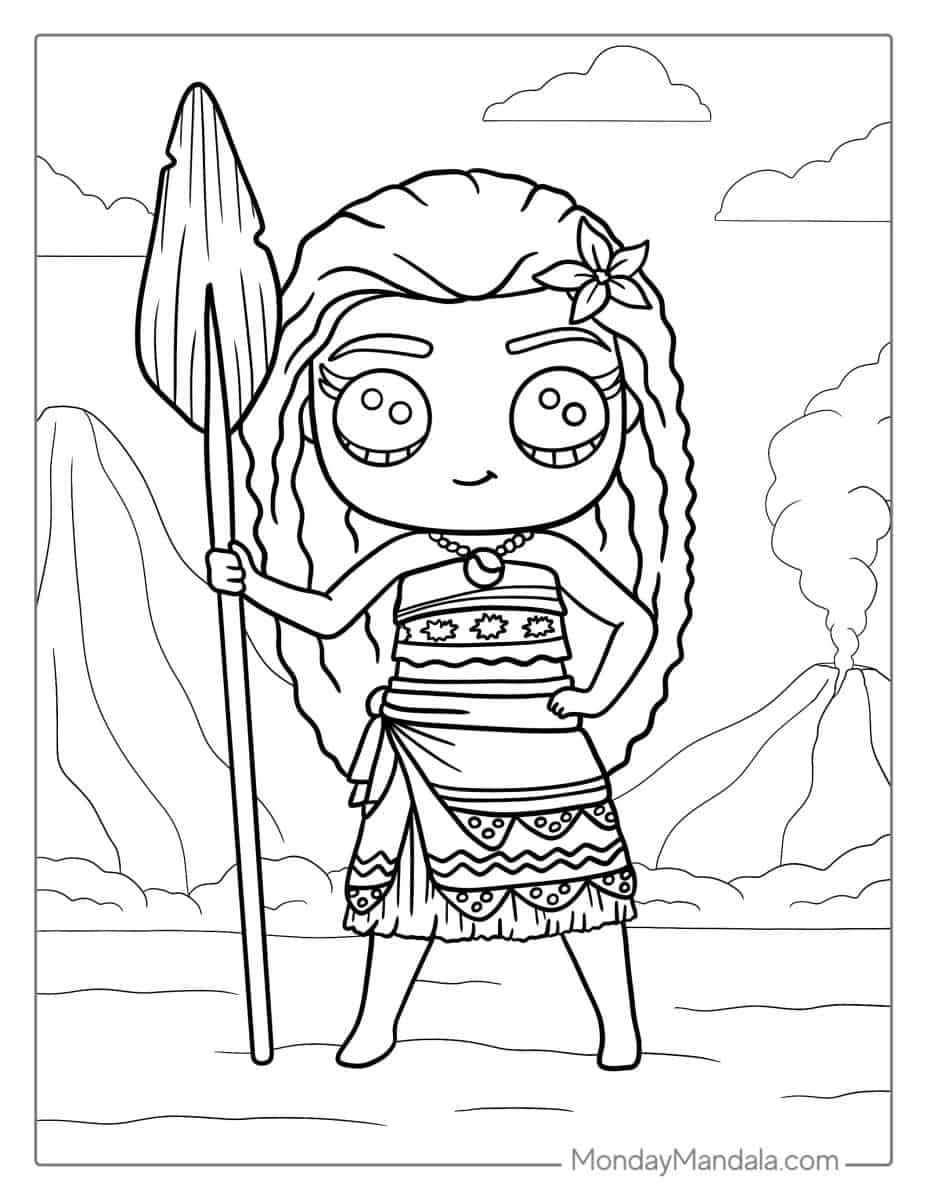 Çocuklar İçin Moana Boyama Sayfaları 