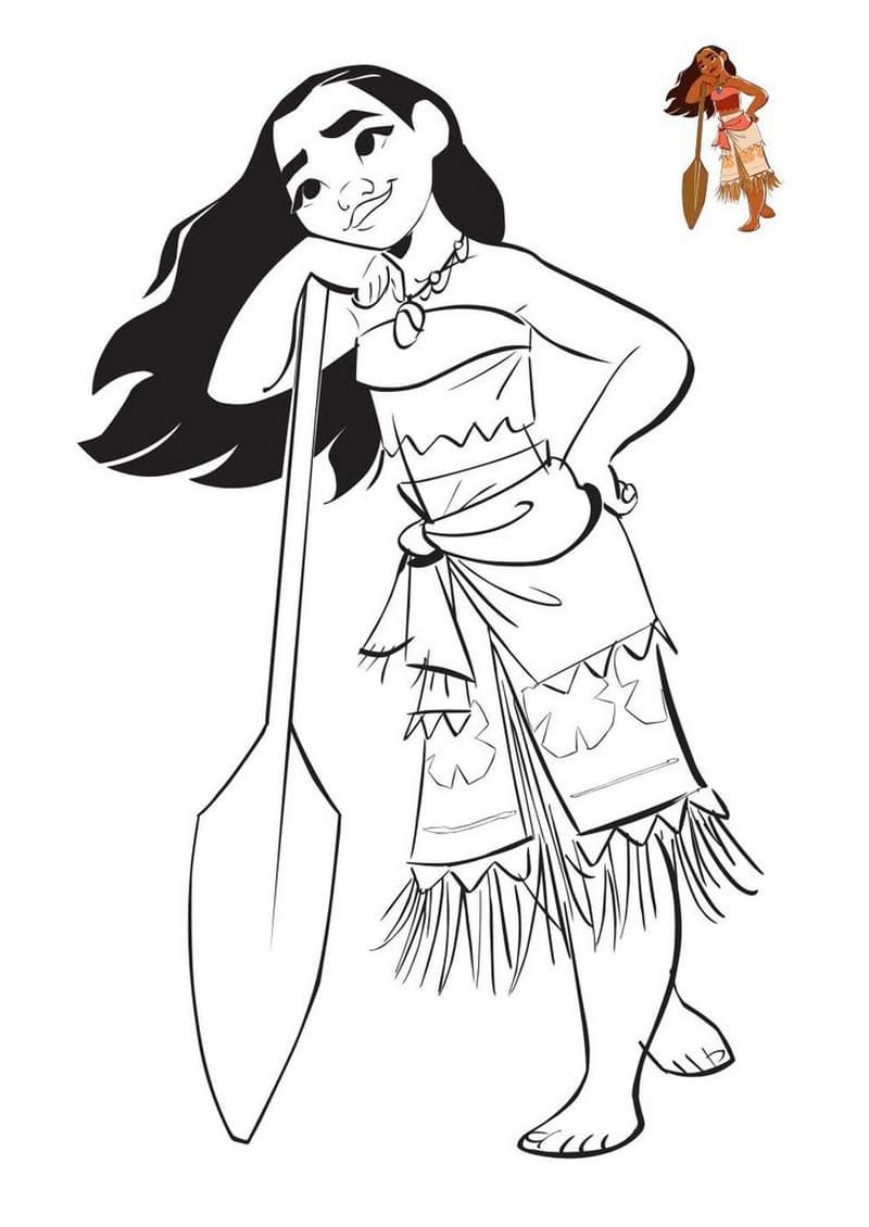 Çocuklar İçin Moana Boyama Sayfaları 
