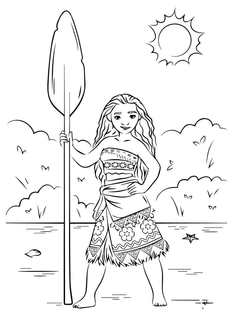 Çocuklar İçin Moana Boyama Sayfaları 