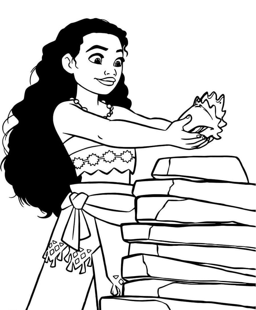 Çocuklar İçin Moana Boyama Sayfaları 