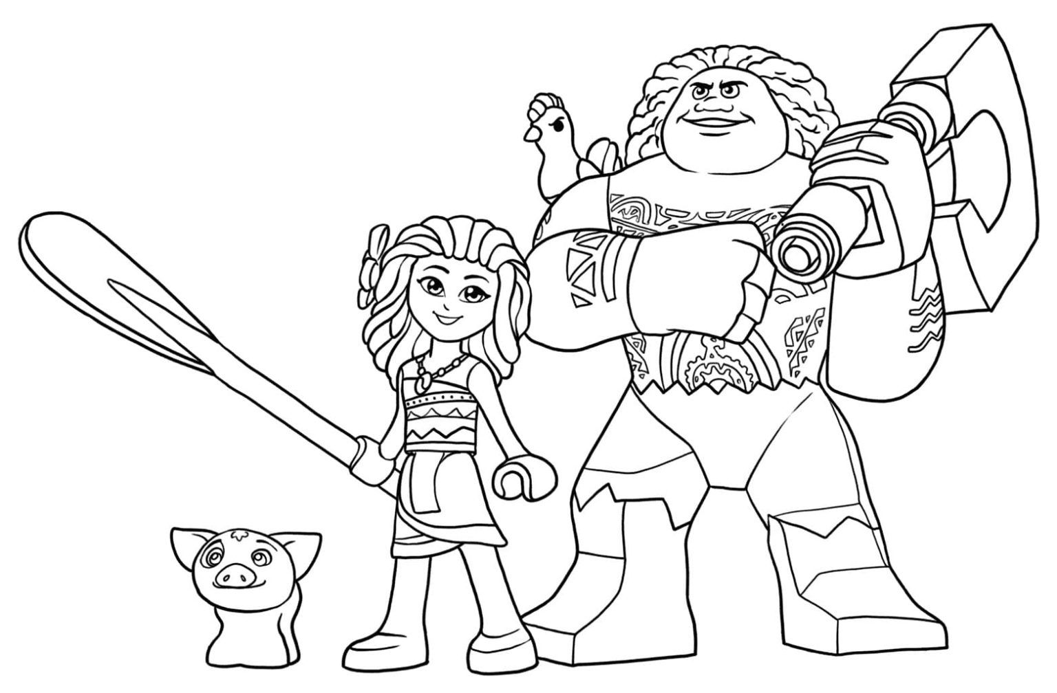 Çocuklar İçin Moana Boyama Sayfaları 