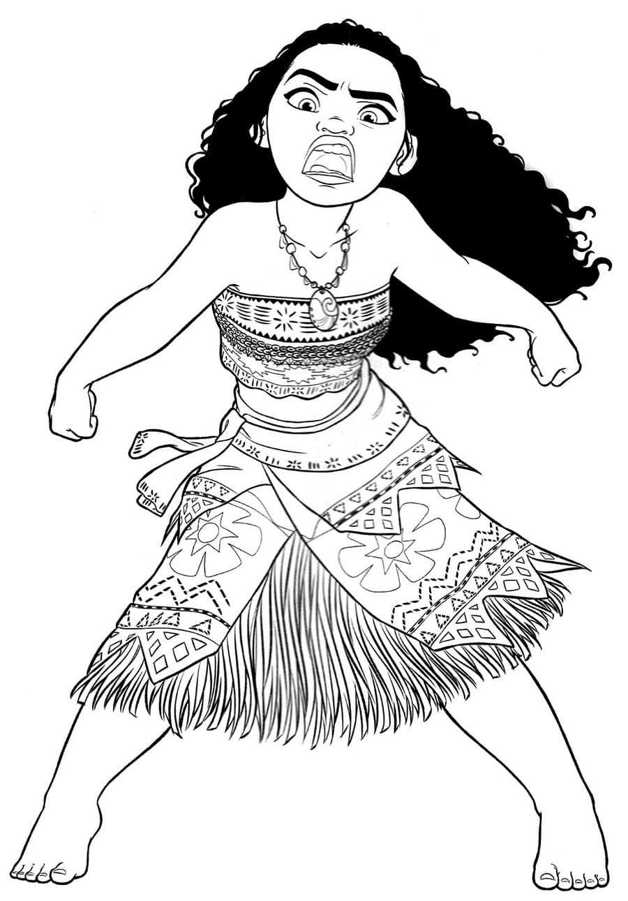 Çocuklar İçin Moana Boyama Sayfaları 